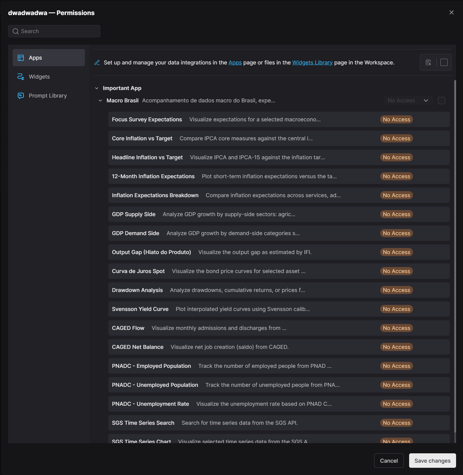 Permission Edit Interface