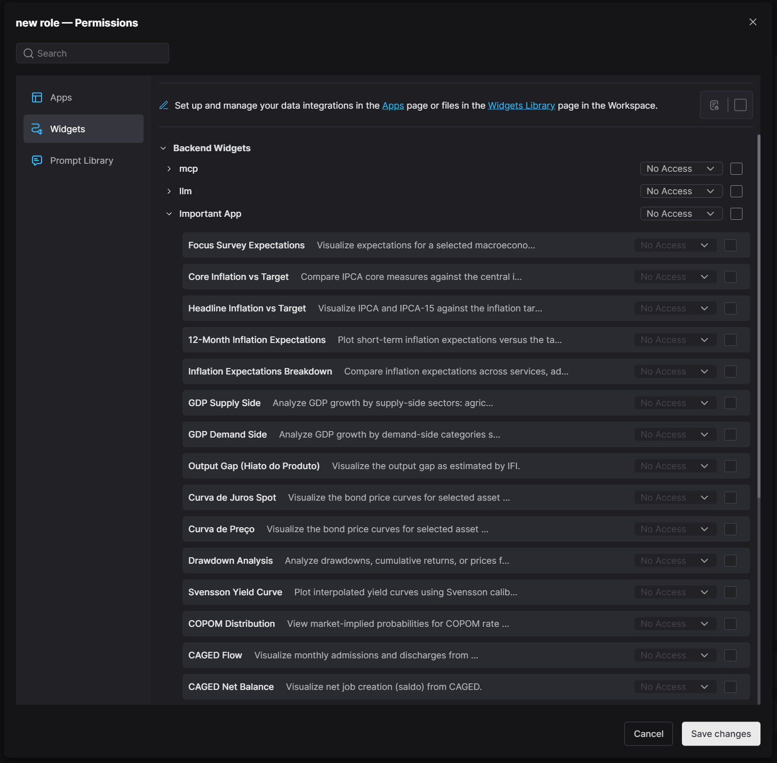 Permission Edit Interface
